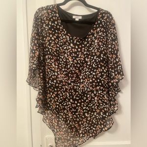 Croft & Barrow | flowing Animal Print Blouse with black‎ tank underlay attached